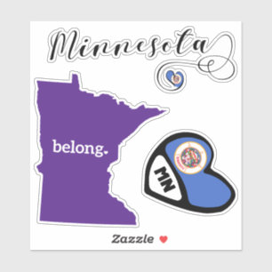 Minnesota State, Sheet of Die Cut Stickers