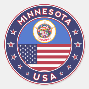 Minnesota sticker, phone case, bag, clock classic round sticker