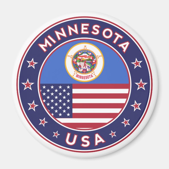 Minnesota sticker, phone case, bag, clock magnet (Front)
