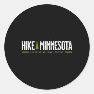Minnesota Superior National Forest Hike Tree Retro Classic Round Sticker