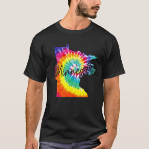 Minnesota Tie Dye State Map Pride Hippie Vintage R T-Shirt