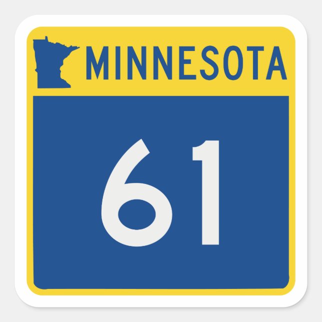 Minnesota Trunk Highway 61 Square Sticker (Front)