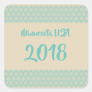 Minnesota USA 2018 square sticker
