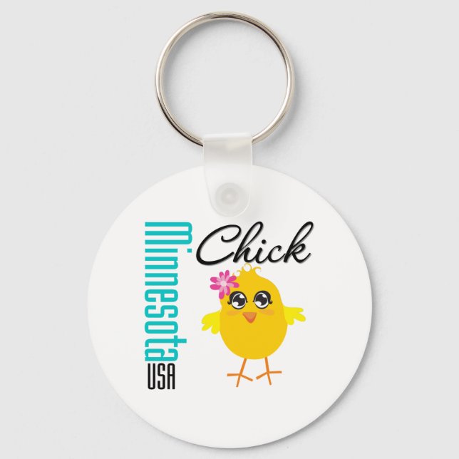 Minnesota USA Chick Key Ring (Front)
