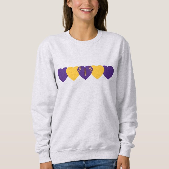 Minnesota Vikings Heart Football Dark Sweatshirt (Front)