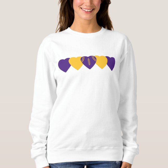 Minnesota Vikings Heart Football Sweatshirt (Front)