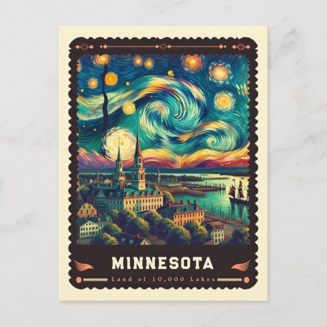 Minnesota | Vincent Van Gogh Inspired Postcard (Front)