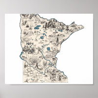 Minnesota Vintage Picture Map