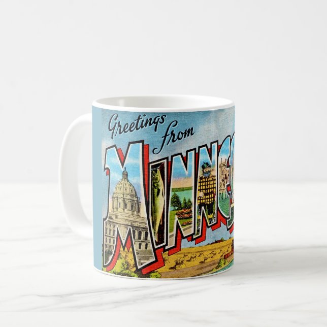  Minnesota vintage Postcard Mug (Front Left)