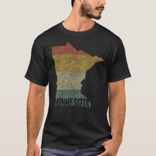Minnesota Vintage Retro Sunset Colours Distressed T-Shirt