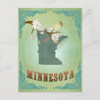 Minnesota Vintage State Map – Green