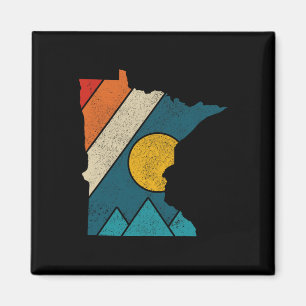 Minnesota Vintage State Map Mountains Hiking Pride Magnet