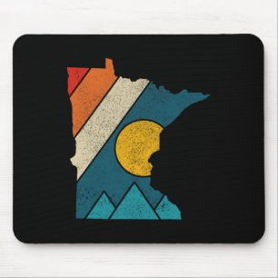 Minnesota Vintage State Map Mountains Hiking Pride Mouse Pad