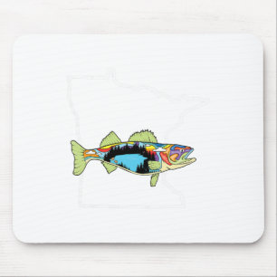 Minnesota Walleye Fishing Freshwater Fisherman Wal Mouse Pad
