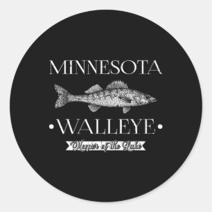 Minnesota Walleye Midwest Fishing Fisherman Angler Classic Round Sticker