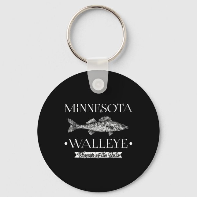Minnesota Walleye Midwest Fishing Fisherman Angler Key Ring (Front)