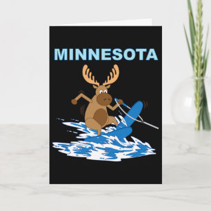 Minnesota Water Skiing Moose Moose Lake Vacation Card