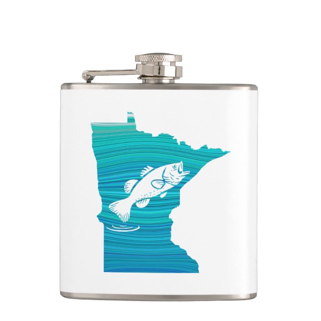 Minnesota Wave Fishing Hip Flask (Front)