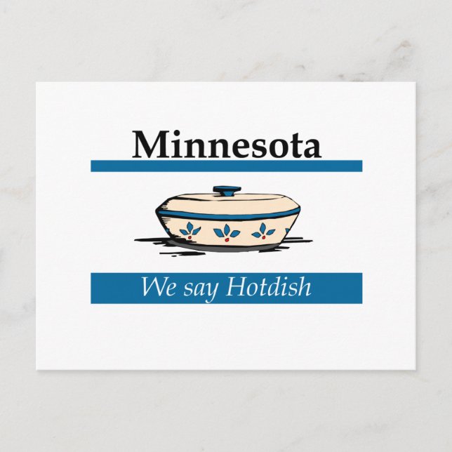 Minnesota: We Say Hotdish Postcard (Front)