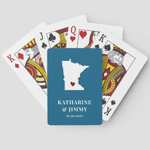 Minnesota Wedding Favour Deck of Cards, State Map Playing Cards
