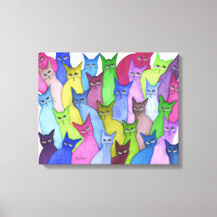 Minnesota Whimsical Cats Canvas Print