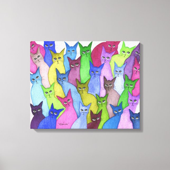 Minnesota Whimsical Cats Canvas Print (Front)