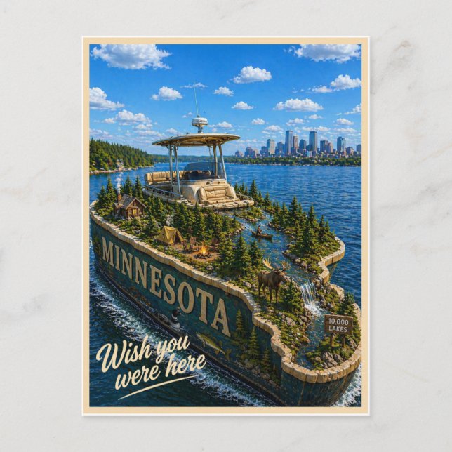 Minnesota | Wish You Were Here | State Series Postcard (Front)