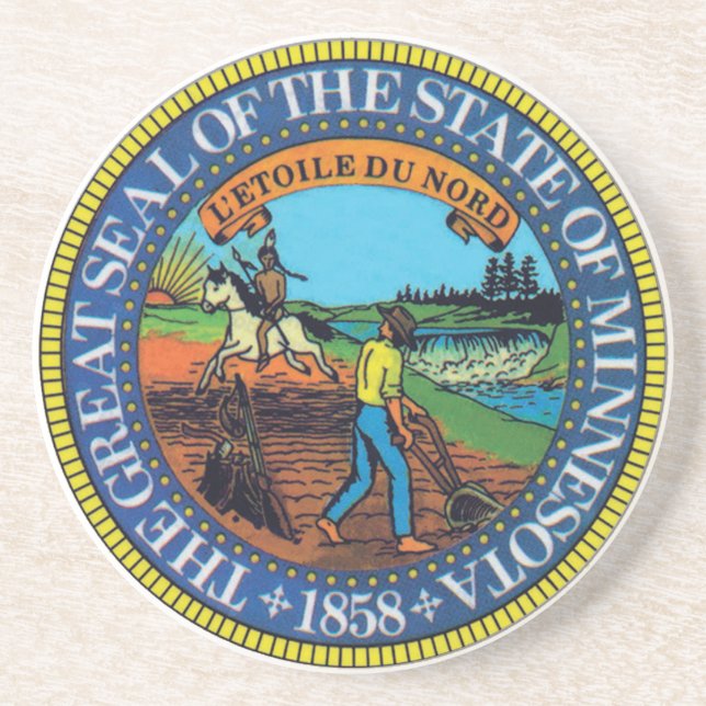 Minnesotan State Seal Coaster (Front)