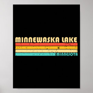 Minnewaska lake minnesota funny fishing camping poster