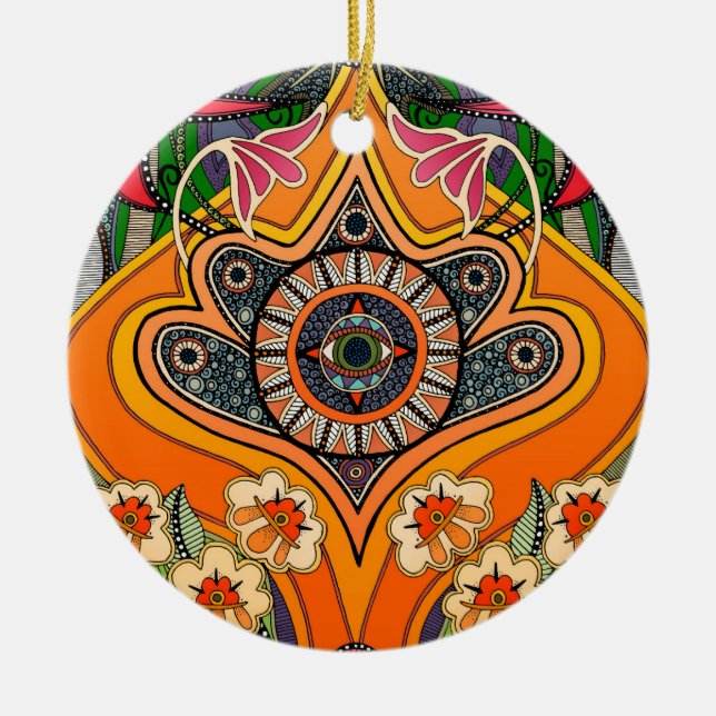 minnie green ceramic tree decoration (Front)