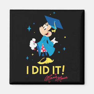 Minnie mouse i did it! graduation cap and gown magnet
