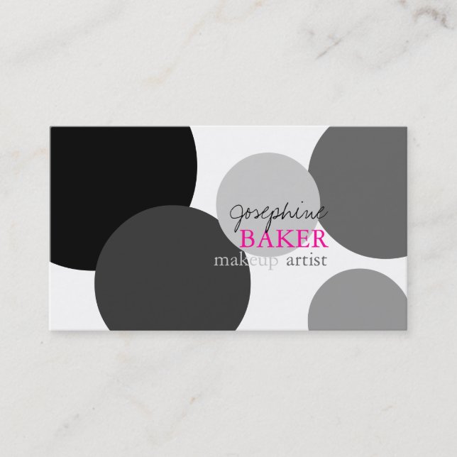 minniemay diy colour/black+white dots business card (Front)