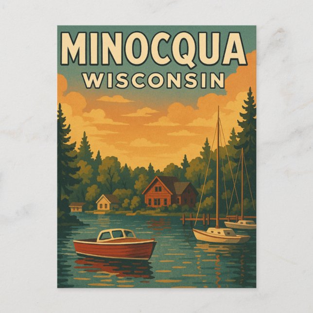 Minocqua Wisconsin Postcard (Front)