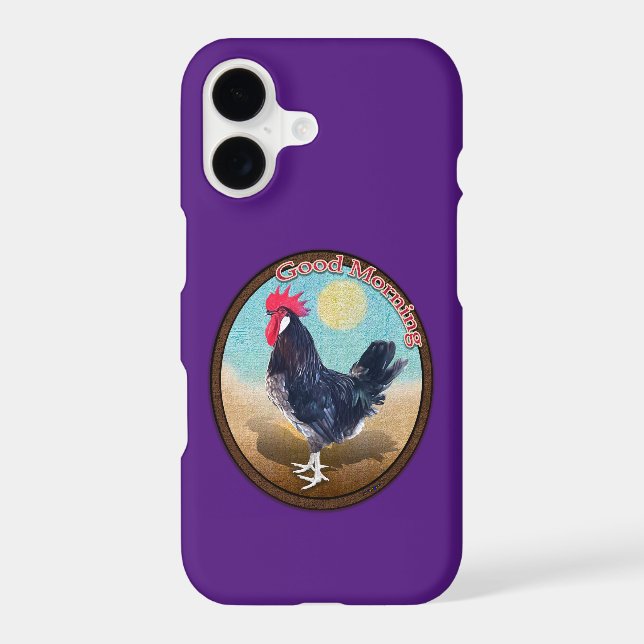 Minorca Rooster Good Morning Vintage Oval (Back)