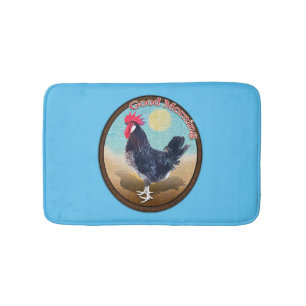 Minorca Rooster Good Morning Vintage Oval Bath Mat