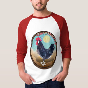 Minorca Rooster Good Morning Vintage Oval T-Shirt