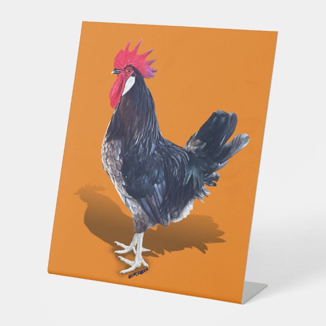 Minorca Rooster Pedestal Sign (Front)
