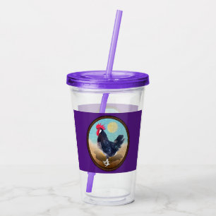 Minorca Rooster Vintage Oval Acrylic Tumbler