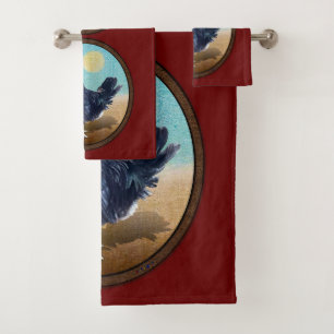 Minorca Rooster Vintage Oval  Bath Towel Set