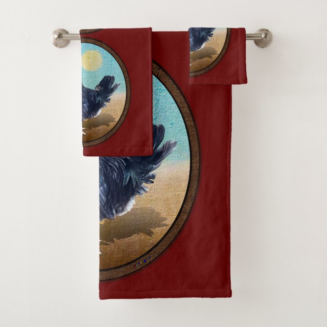 Minorca Rooster Vintage Oval  Bath Towel Set (Insitu)