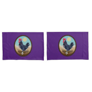 Minorca Rooster Vintage Oval  Pillowcase