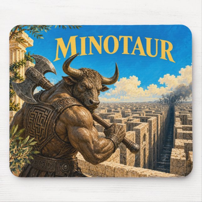 Minotaur, Gothic Fantasy Monster Mouse Pad (Front)