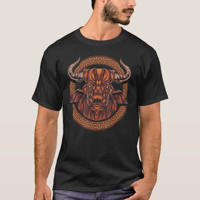 Minotaur Head Ancient Greek Mythology Creature Myt T-Shirt (Front)