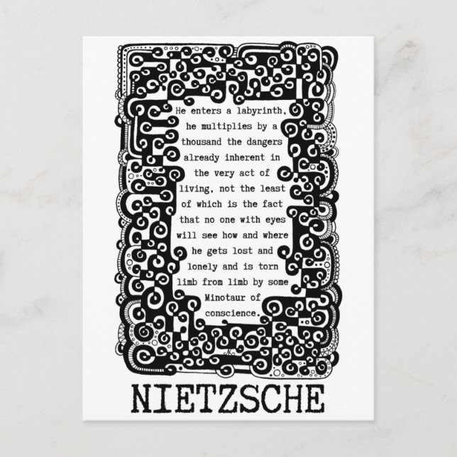 Minotaur of conscience quote by Nietzsche  Postcard (Front)