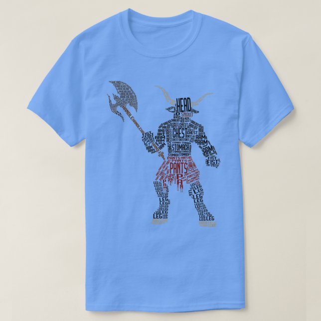 Minotaur Typography Illustration 2 T-Shirt (Design Front)