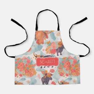 Minotaur Watercolor Colourful Personalised Pattern Apron
