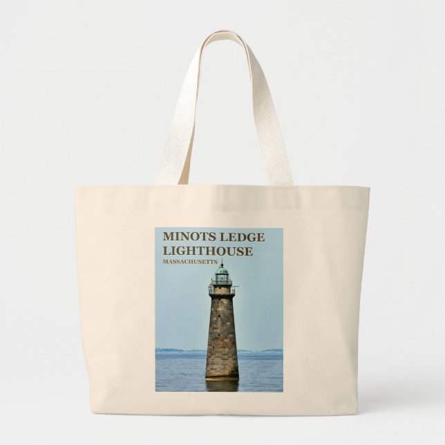 Minots Ledge Lighthouse Massachusetts Tote Bag (Front)