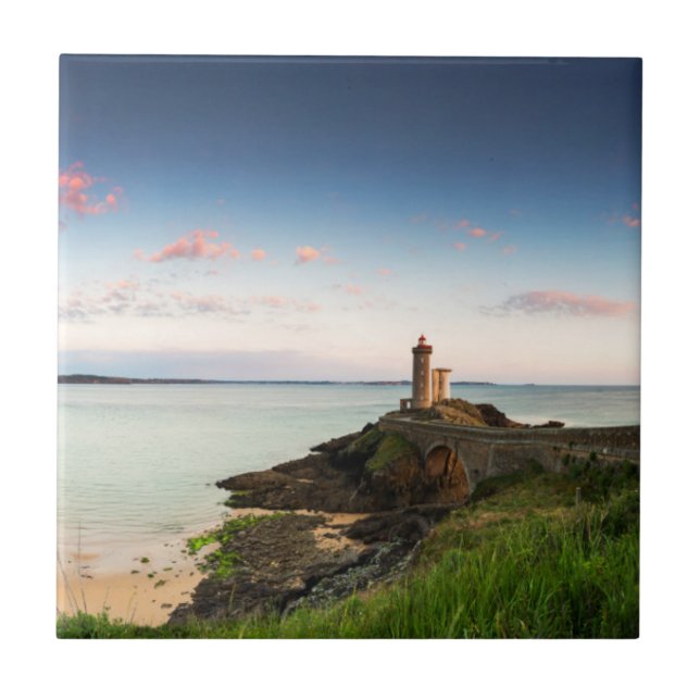 Minou Lighthouse | France Brittany Finistere Tile (Front)