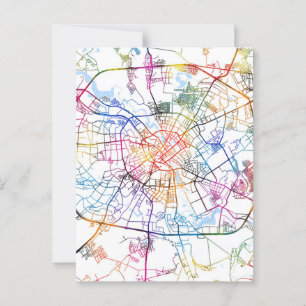Minsk Belarus City Map Postcard