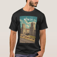 Minsk Belarus Illustration Travel Art Vintage
